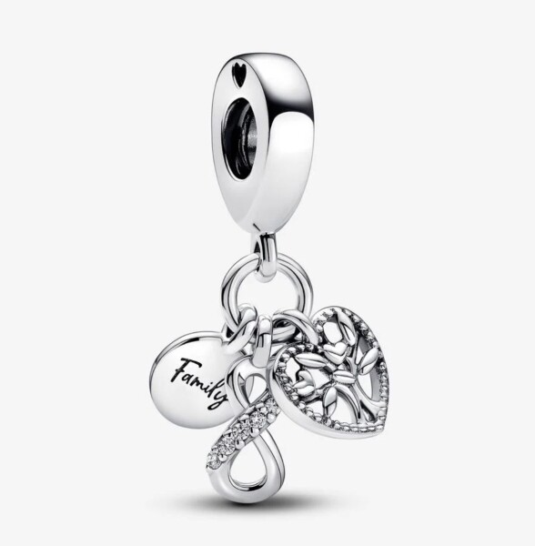 Pandora 792201C01- Sonsuz Aile Sevgisi Üçlü Sallantılı Charm - 1