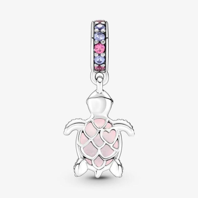 Pandora Murano Camı Pembe Deniz Kaplumbağası Sallantılı Charm 798939C02 - 2