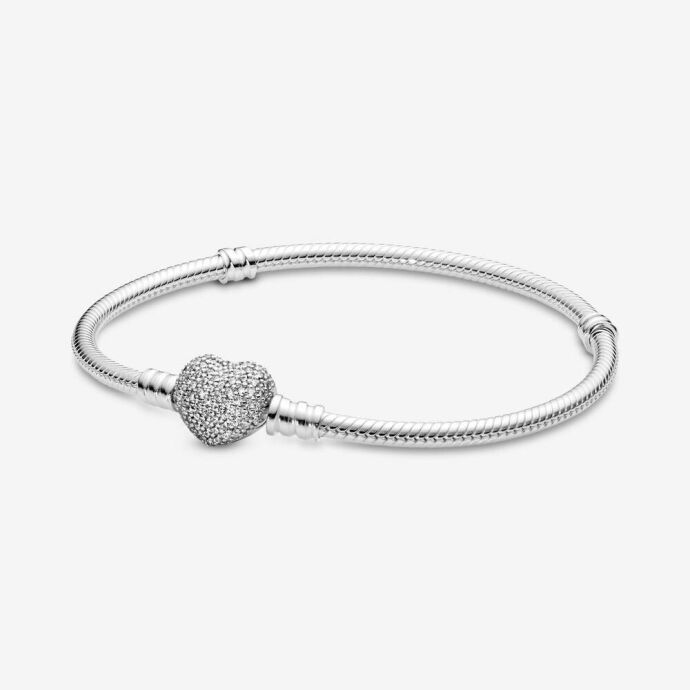 Pandora Pavé Kalp Klipsli Bileklik 590727CZ-18cm - 1