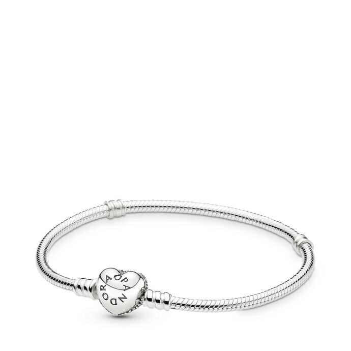 Pandora Pavé Kalp Klipsli Bileklik 590727CZ-22cm - 1