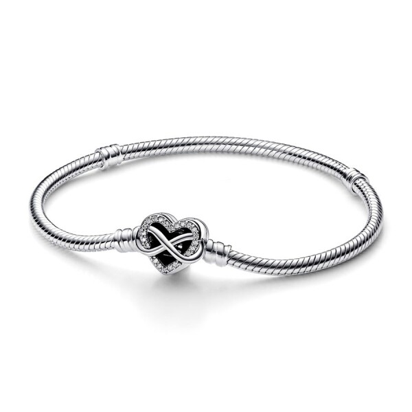 Pandora Sonsuz Kalp Klipsli Yılan Zincir 592645C01-21cm - 1